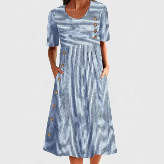 Julia | Demeter Vestido midi a rayas