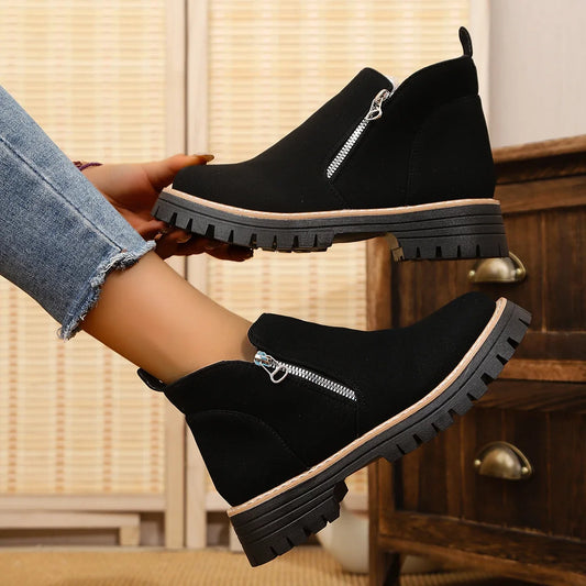 Frida: botines de plataforma con suela gruesa para otoño e invierno
