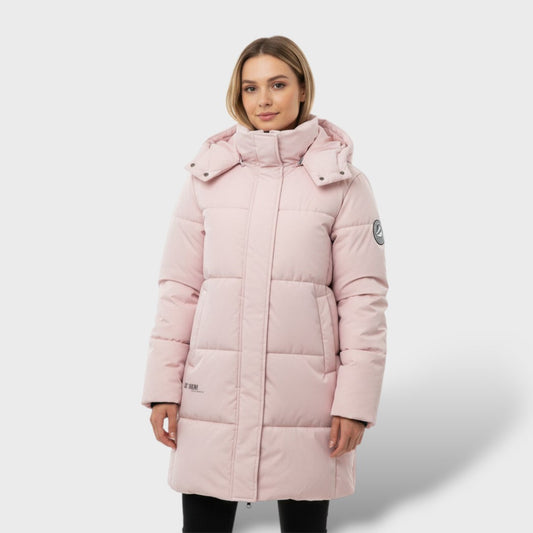 Abrigo Acolchado Mujer Largo con Capucha Elegant