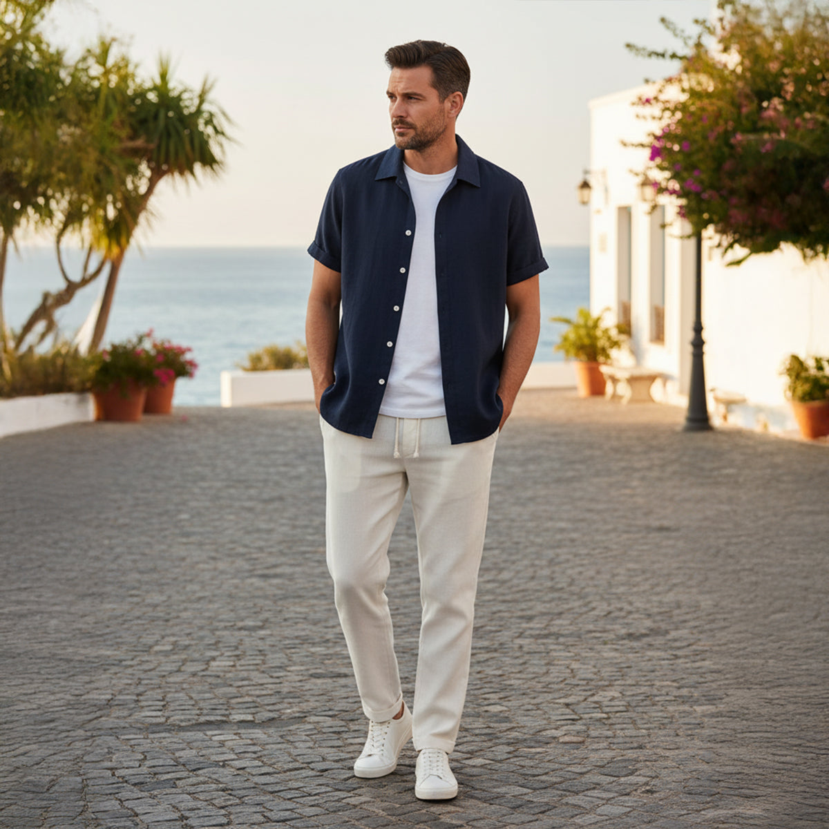 Conjunto camisa de solapa y pantalón