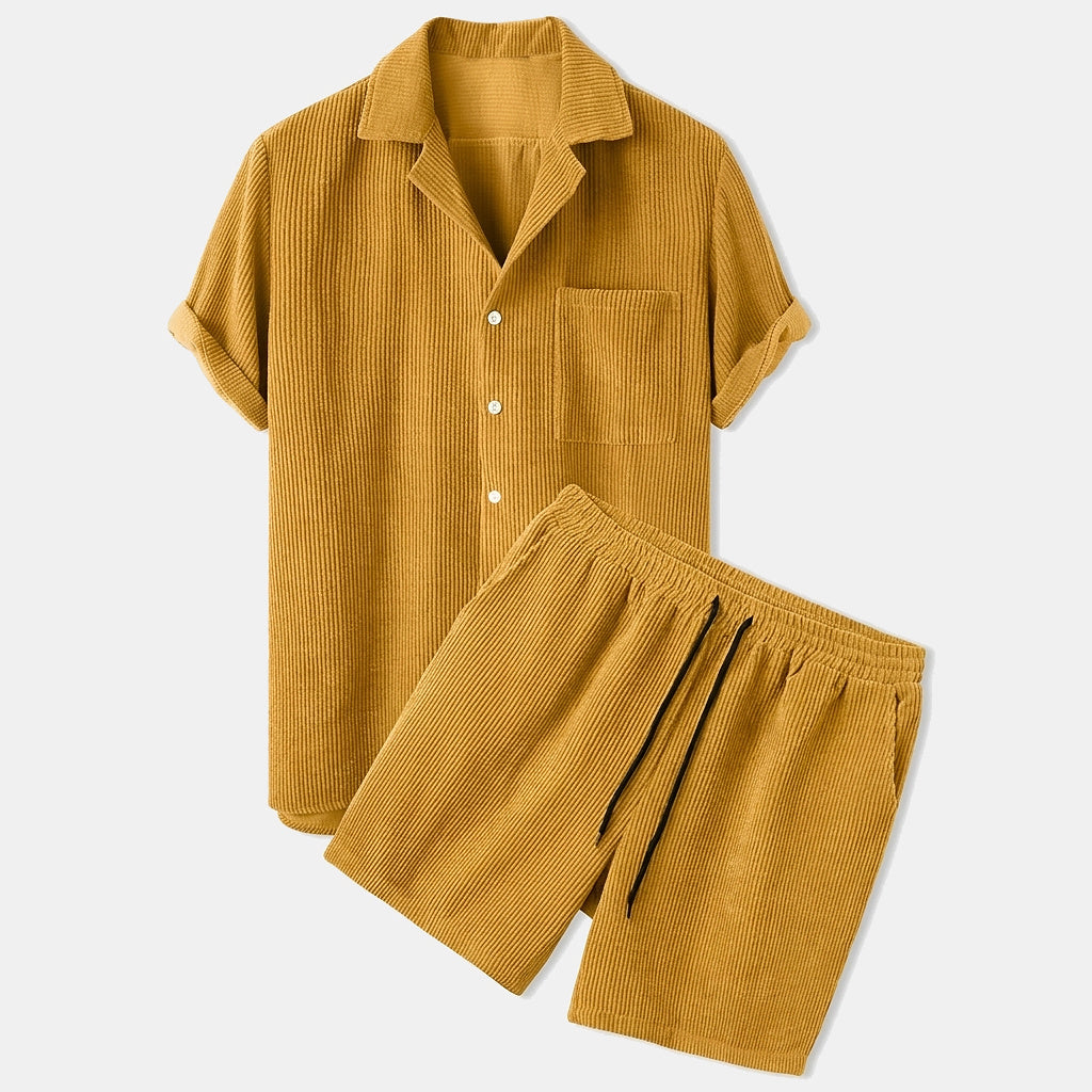 Conjunto camisa y short acanalado