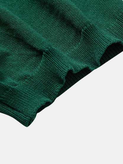 Conjunto polo jacquard y pantalón recto