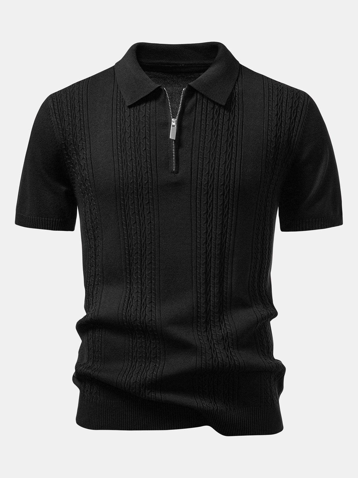 Polo jacquard Twist con cremallera
