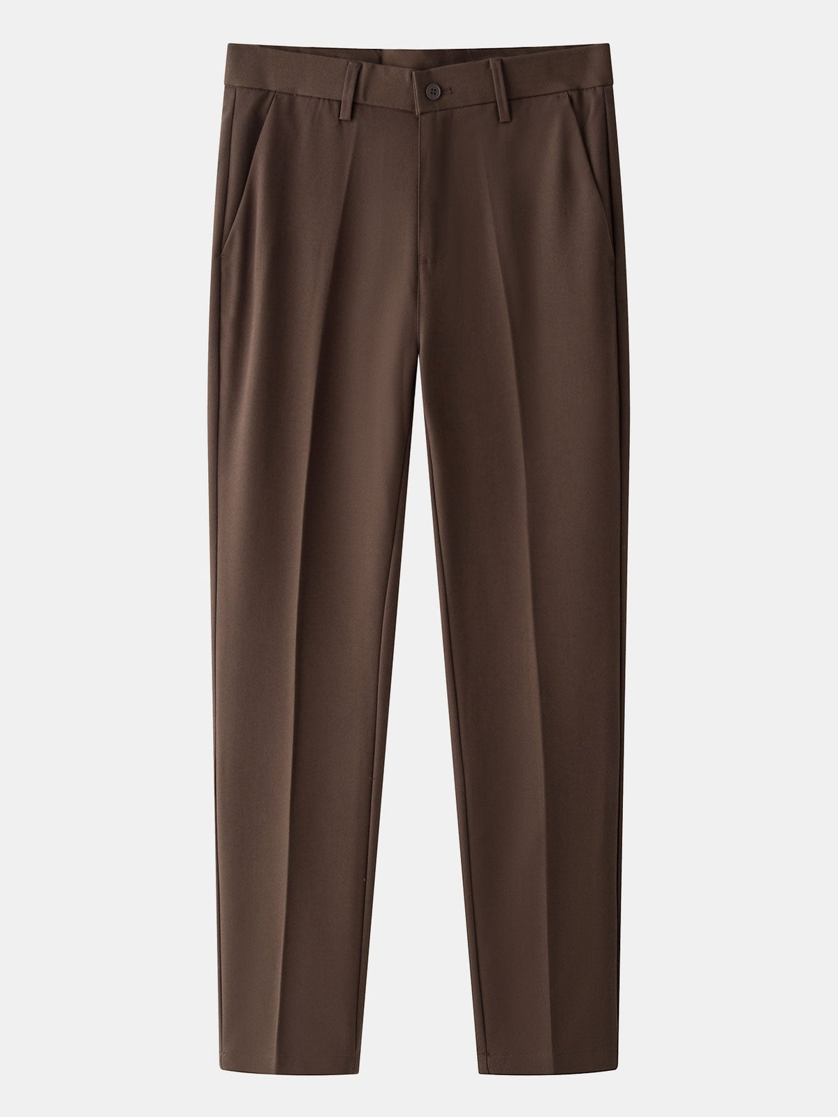 Polo de punto a rayas y pantalón cónico