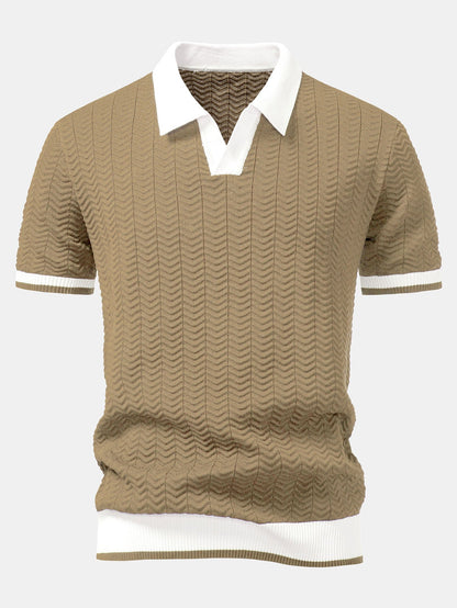 Conjunto polo texturizado y pantalón recto