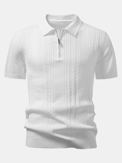 Polo jacquard Twist con cremallera