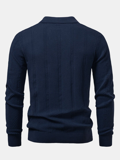 Polo de rayas cuello en V manga larga