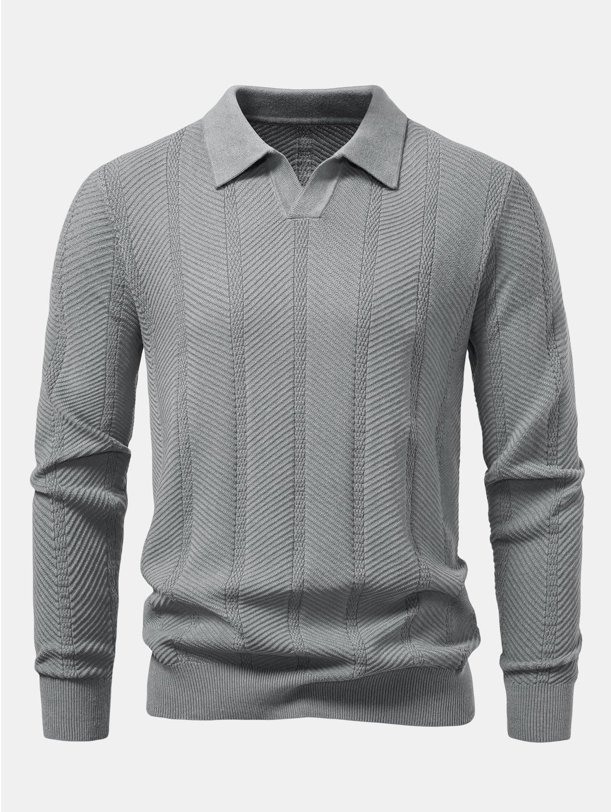 Polo de rayas cuello en V manga larga