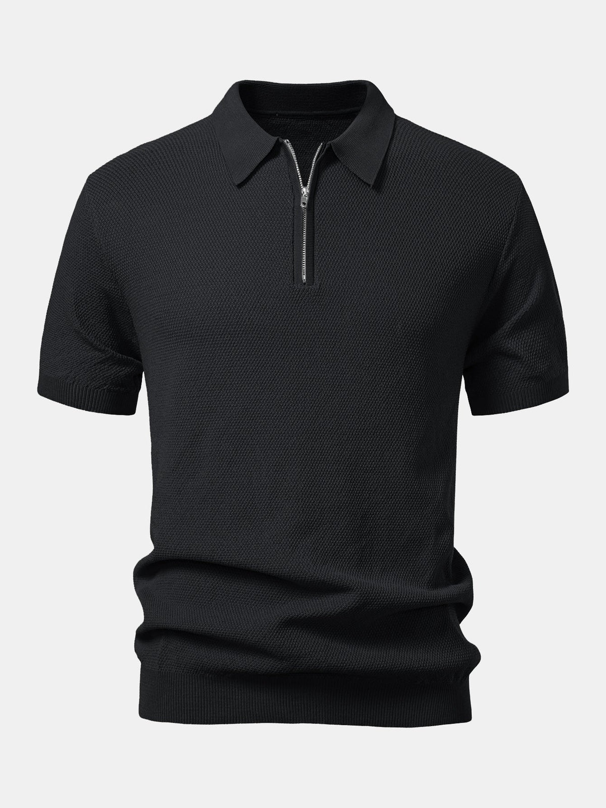 Polo de punto con cremallera texturizada