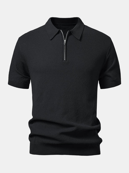 Polo de punto con cremallera texturizada