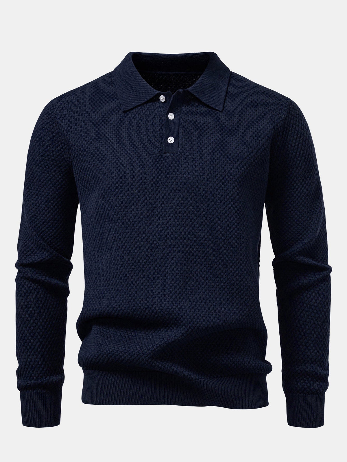 Polo texturizado piña manga larga
