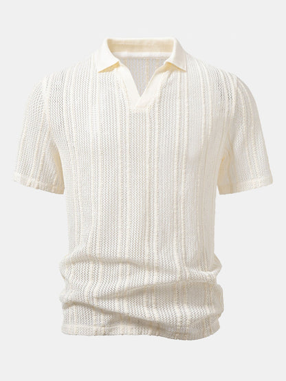 Conjunto polo rayas relax y lino