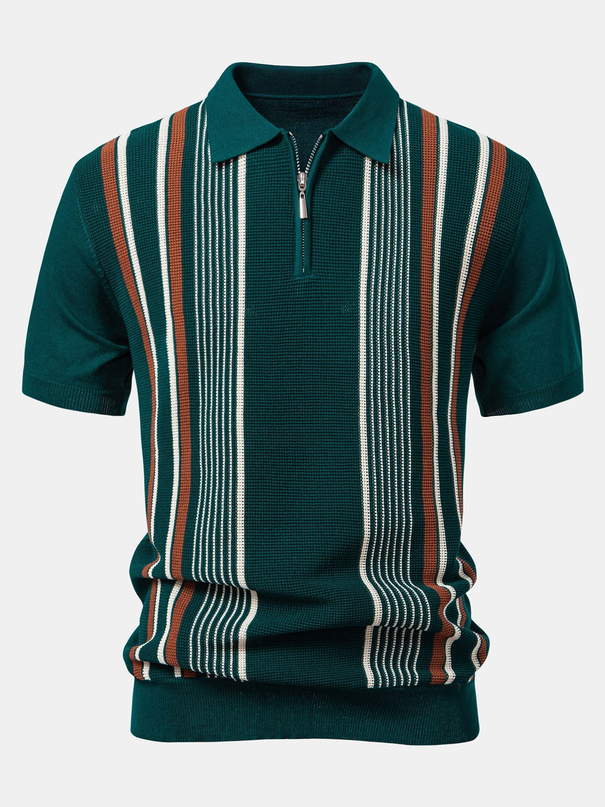 Conjunto polo rayas cremallera y lino