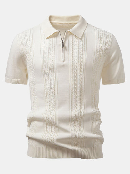 Polo jacquard Twist con cremallera
