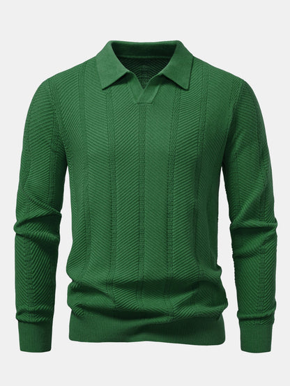 Polo de rayas cuello en V manga larga