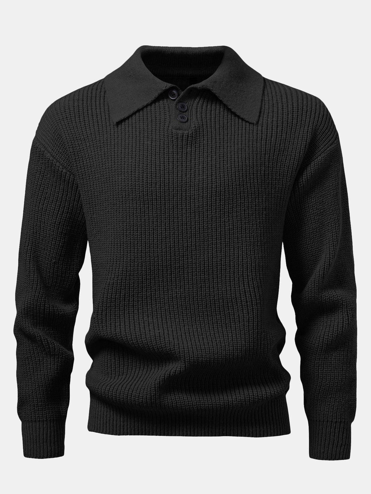 Polo de punto texturizado manga larga