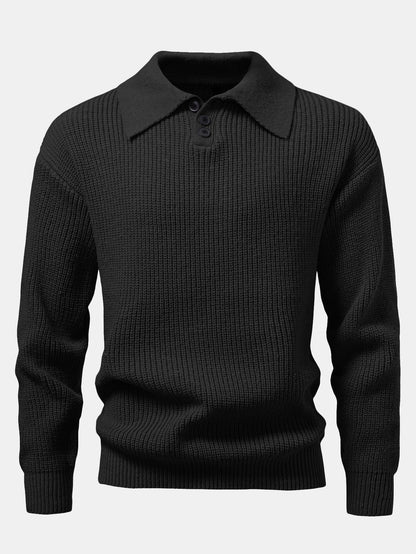 Polo de punto texturizado manga larga