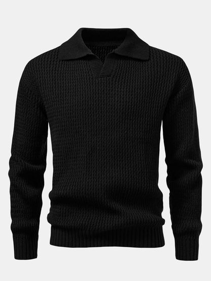 Polo jacquard de ondas cuello en V
