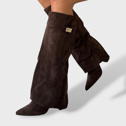 Botas Altas Mujer Clásicas de Ante Elegantes