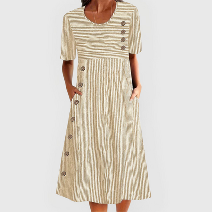 Julia | Demeter Vestido midi a rayas