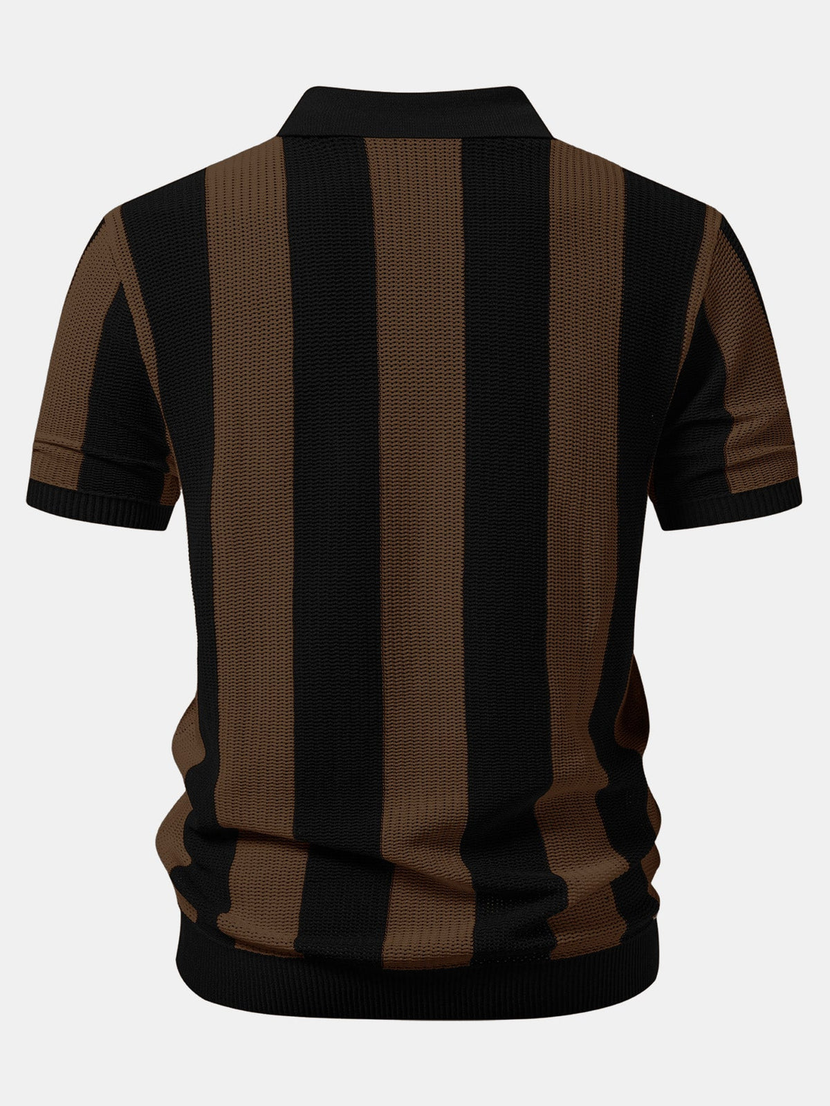 Polo de punto con cremallera a rayas