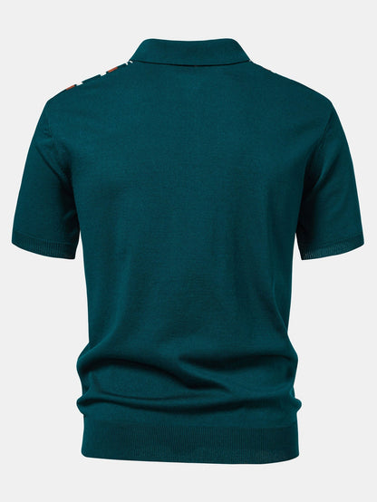 Conjunto polo rayas cremallera y lino