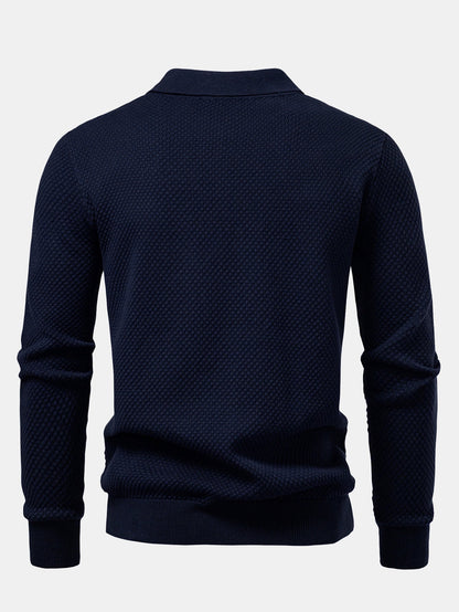 Polo texturizado piña manga larga