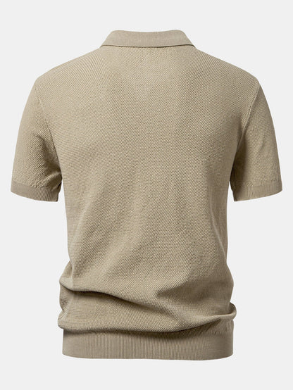 Polo de punto con cremallera texturizada