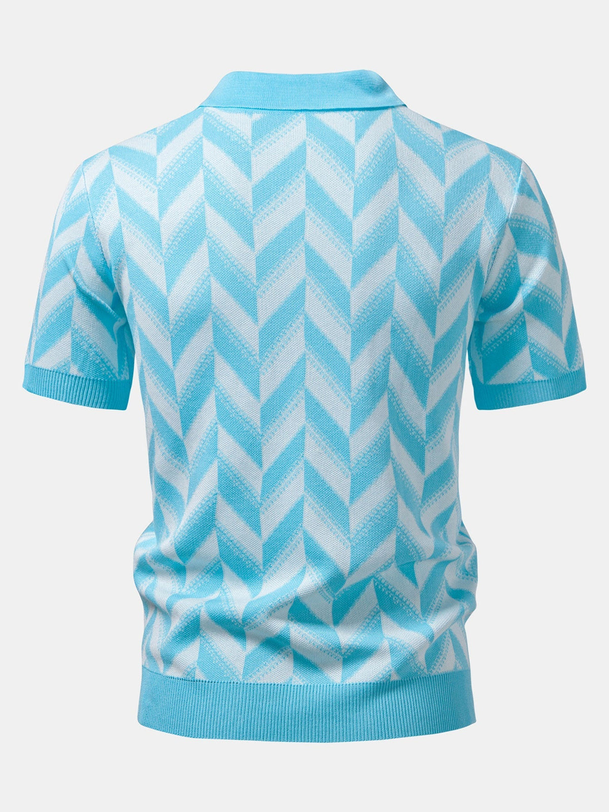 Polo de punto geométrico con cuello en V