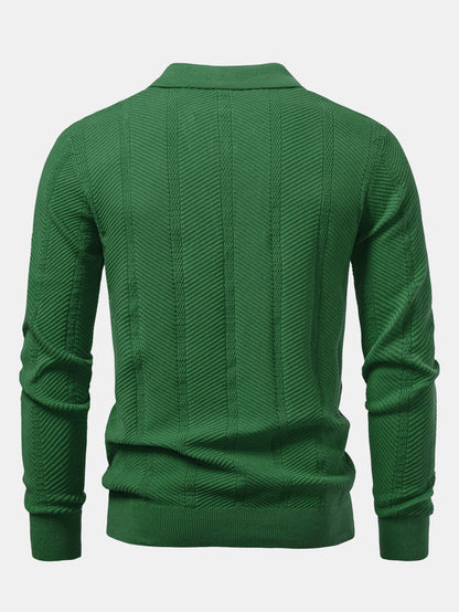 Polo de rayas cuello en V manga larga