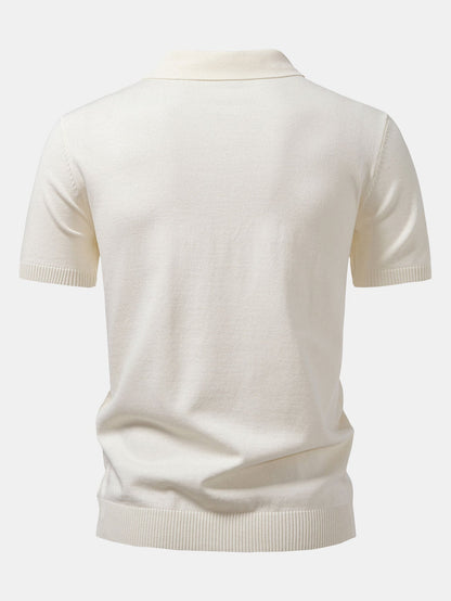Polo jacquard Twist con cremallera