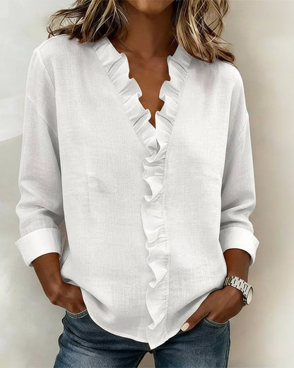 Beatriz - Blusa Fruncida con Escote en V