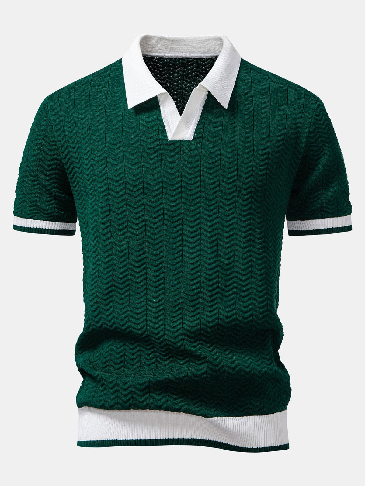 Conjunto polo texturizado y pantalón recto