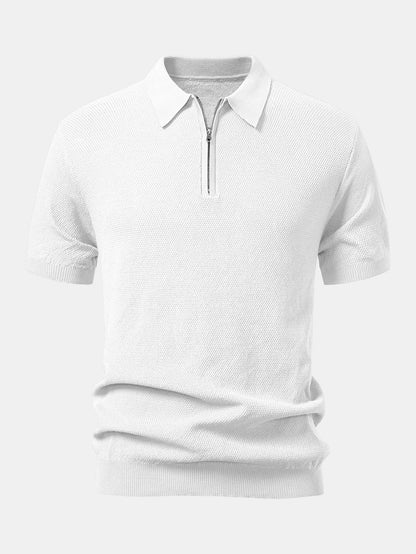 Polo de punto con cremallera texturizada