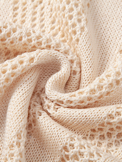 Polo de crochet geométrico cuello en V