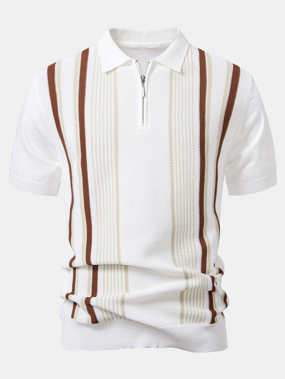 Conjunto polo rayas cremallera y lino