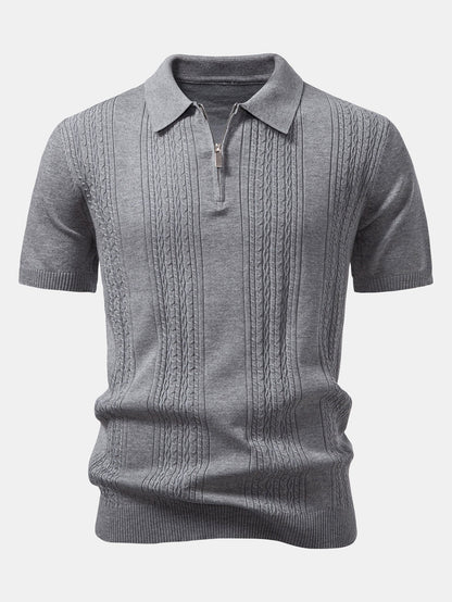 Polo jacquard Twist con cremallera