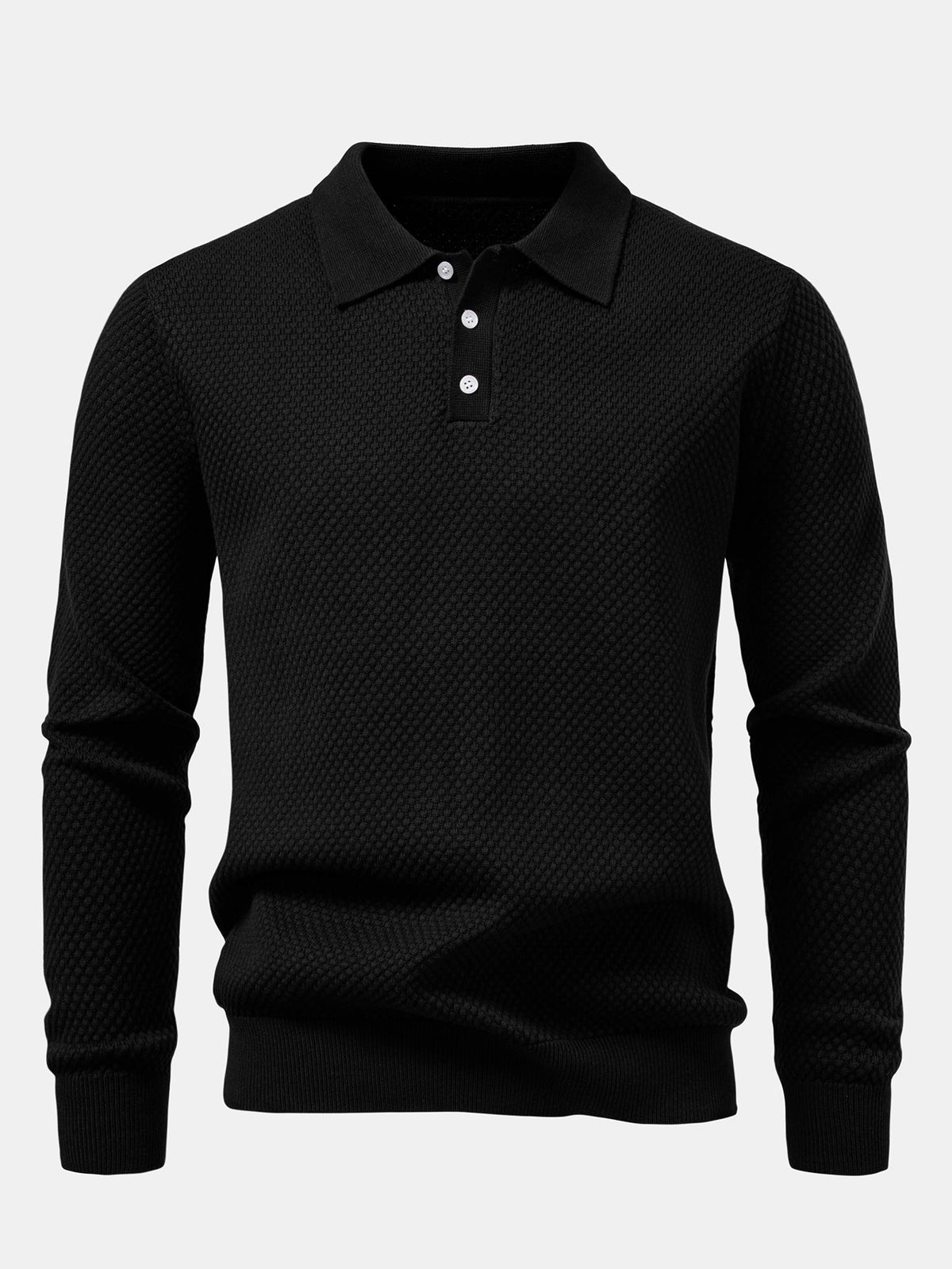 Polo texturizado piña manga larga