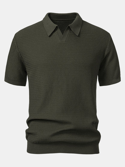 Conjunto polo jacquard y pantalón cónico