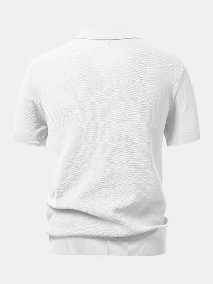 Polo de punto con cremallera texturizada