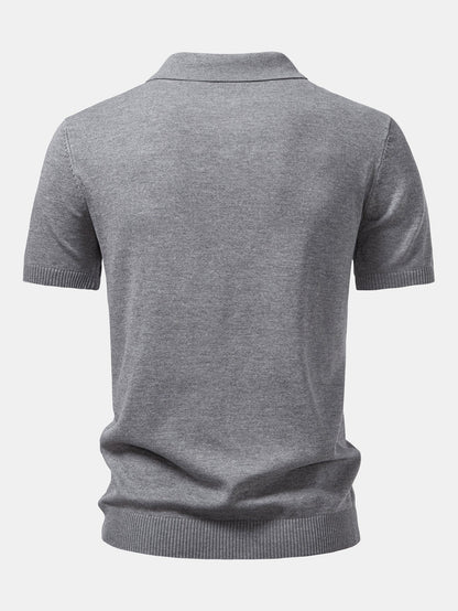 Polo jacquard Twist con cremallera