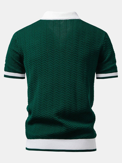 Conjunto polo textura y pantalón cónico