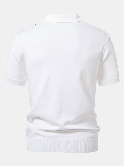Conjunto polo rayas cremallera y lino