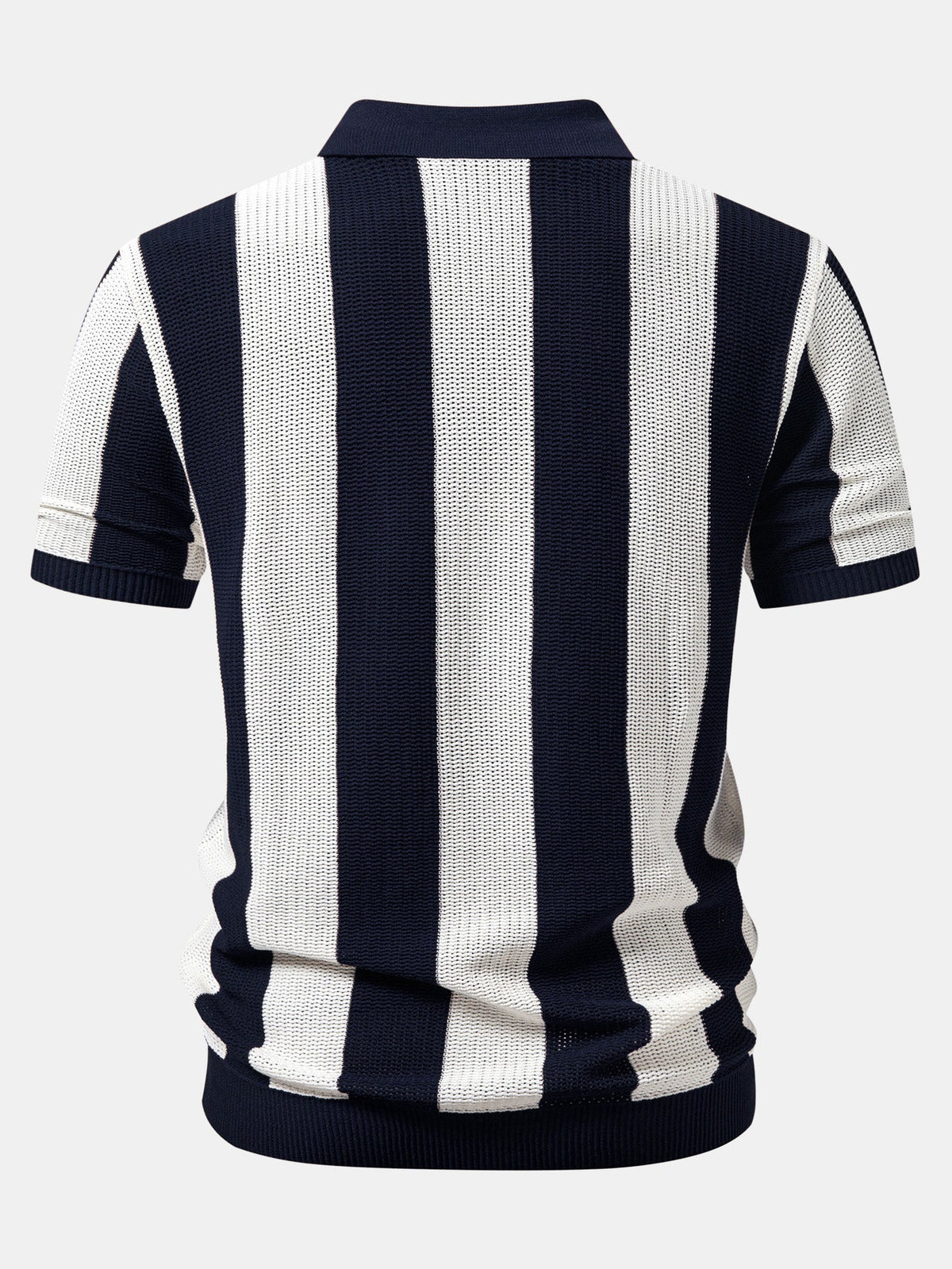 Polo de punto con cremallera a rayas
