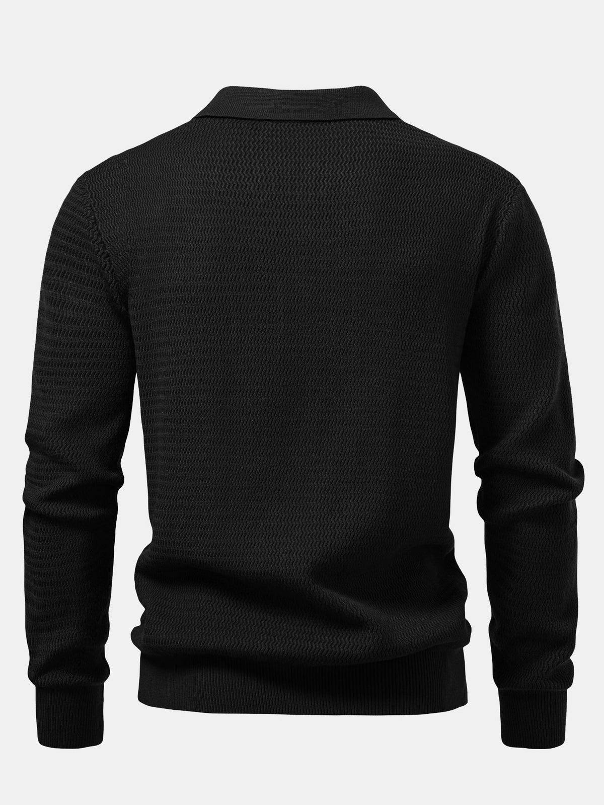 Polo jacquard de ondas manga larga