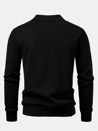 Polo texturizado piña manga larga