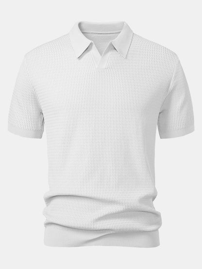 Conjunto polo jacquard y pantalón cónico
