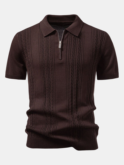 Polo jacquard Twist con cremallera