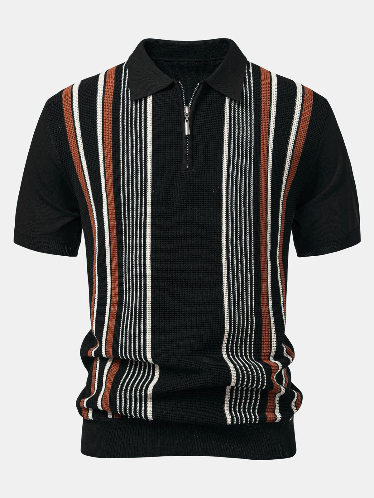 Conjunto polo rayas cremallera y lino