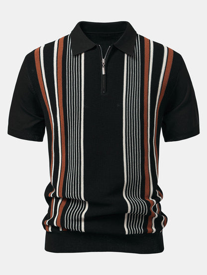 Conjunto polo rayas cremallera y lino